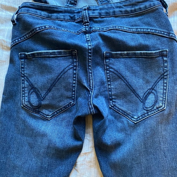 Vintage bebe fitted denim overalls - Picture 3 of 5